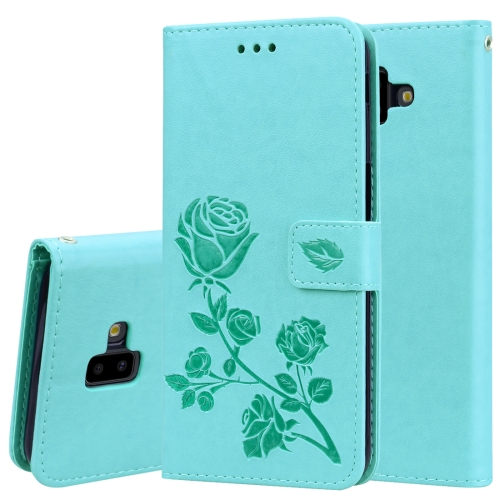 

Rose Embossed Horizontal Flip PU Leather Case for Samsung Galaxy J6 Plus, with Holder & Card Slots & Wallet (Green)