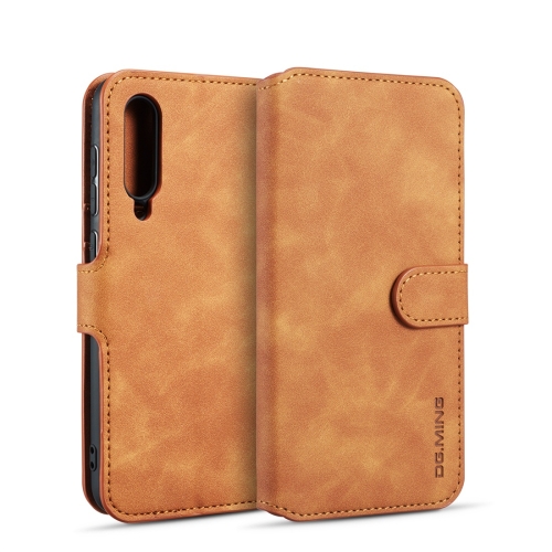 

DG.MING Retro Oil Side Horizontal Flip Case for Galaxy A50, with Holder & Card Slots & Wallet (Brown)