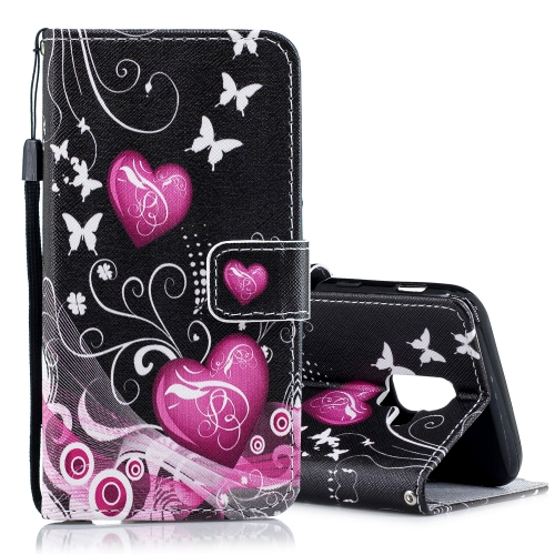 

Peach Heart Pattern Horizontal Flip Leather Case for Galaxy A6 (2018), with Holder & Card Slots & Wallet