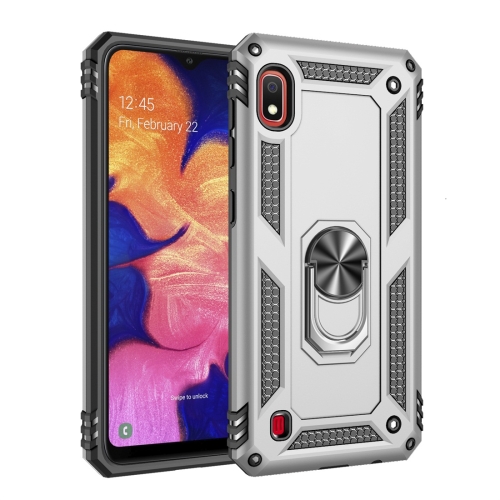 

Armor Shockproof TPU + PC Protective Case for Galaxy A10, with 360 Degree Rotation Holder (Silver)