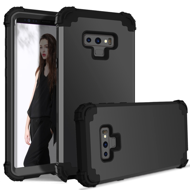 

Shockproof 3 in 1 No Gap in the Middle Silicone + PC Case for Galaxy Note9(Black)