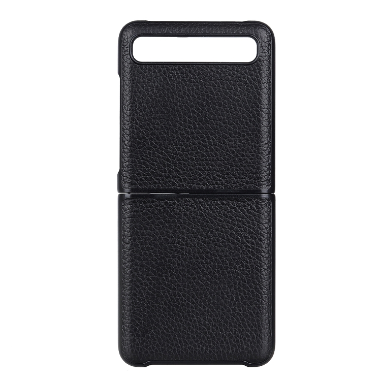 

For Galaxy Z Flip Litchi Texture Leather Folding Protective Case(Black)