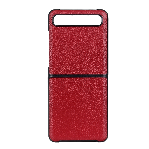 

For Galaxy Z Flip Litchi Texture Leather Folding Protective Case(Red)