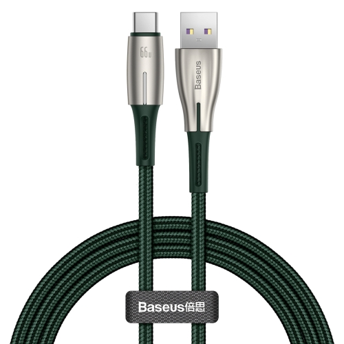

Baseus Water Drop-shaped Lamp 6A 66W USB to Type-C USB-C / Type-C Fast Charging Data Cable, Length: 1m(Green)