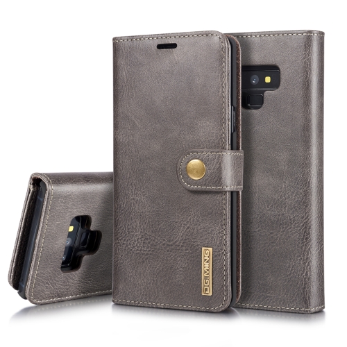 

DG.MING Crazy Horse Texture Flip Detachable Magnetic Leather Case for Galaxy Note 9, with Holder & Card Slots & Wallet(Grey)