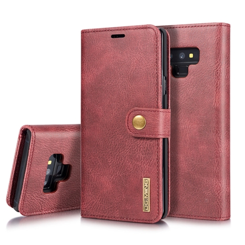 

DG.MING Crazy Horse Texture Flip Detachable Magnetic Leather Case for Galaxy Note 9, with Holder & Card Slots & Wallet(Red)