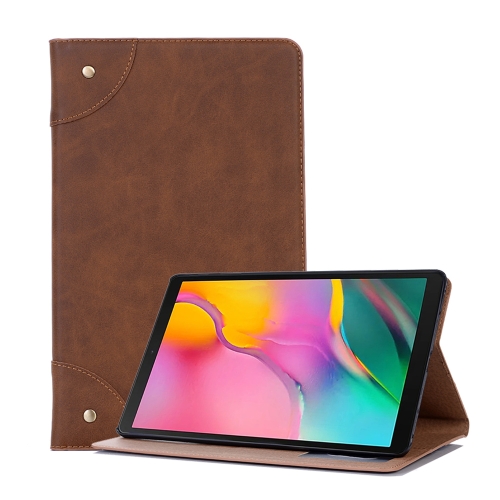 

Retro Book Style Horizontal Flip Leather Case for Galaxy Tab A 10.1 (2019) T510 / T515, with Holder & Card Slots & Wallet (Brown)