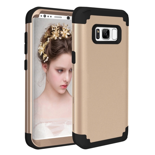 

For Galaxy S8 + / G9550 Dropproof 3 in 1 No gap in the middle Silicone sleeve for mobile phone(Gold)