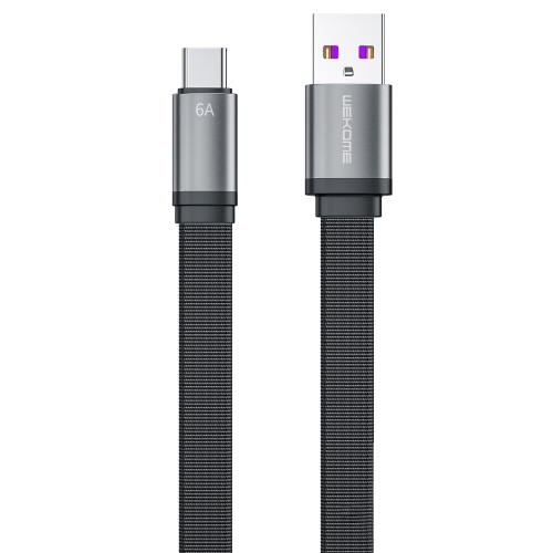 WK WDC-156a 6A Type-C / USB-C Fast Charging Cable, Length: 1.5m(Black)