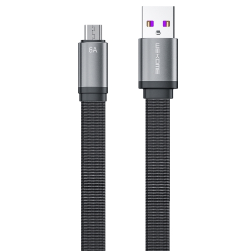 WK WDC-156m 6A Micro USB Fast Charging Cable, Length: 1.5m (Black)
