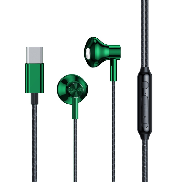 

WK King Kong Series YC01 USB-C / Type-C Music Call Wired Earphone(Green)