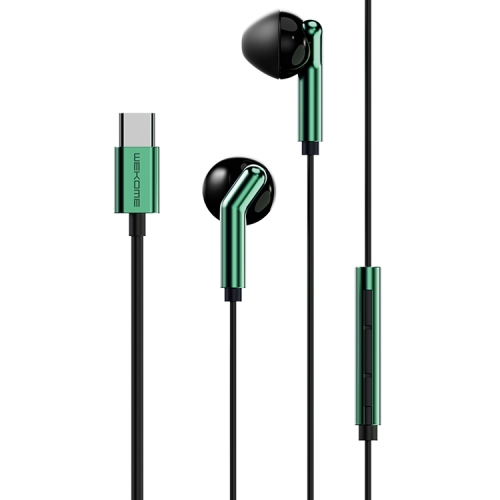 WK SHQ Series YC02 USB-C / Type-C Music Wired Earphone(Green)
