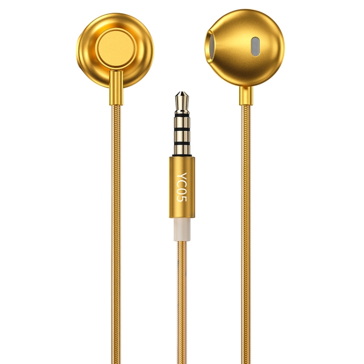

WK YC05 3.5mm Music In Ear Wired Earphone (Gold)