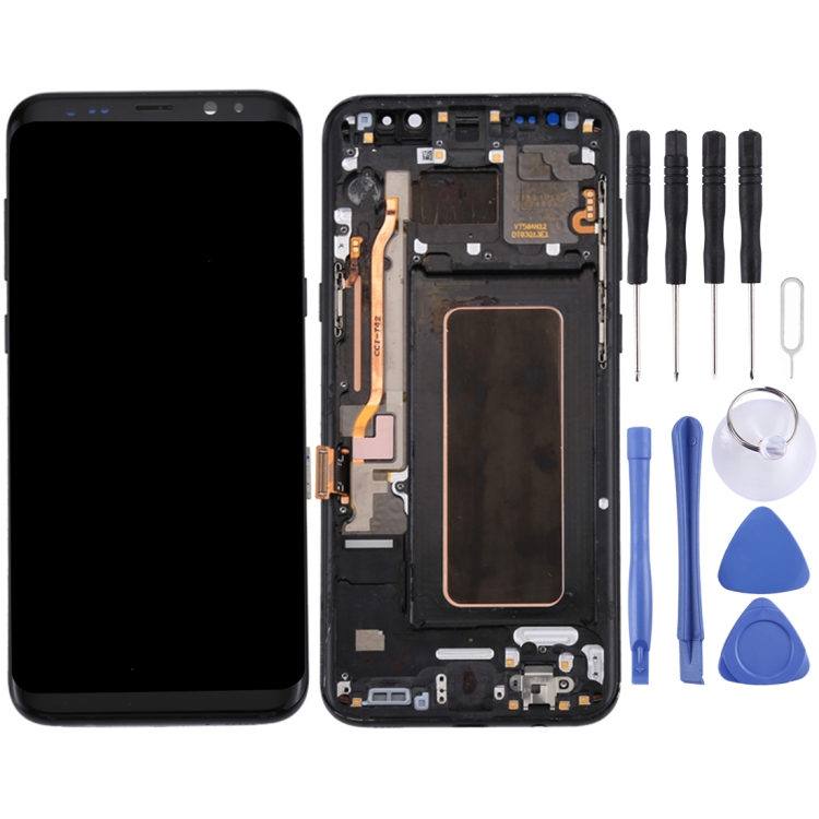 

Original LCD Screen + Original Touch Panel with Frame for Galaxy S8+ / G955 / G955F / G955FD / G955U / G955A / G955P / G955T / G955V / G955R4 / G955W / G9550(Black)