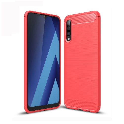 

Brushed Texture Carbon Fiber TPU Case for Galaxy A50 (Red)