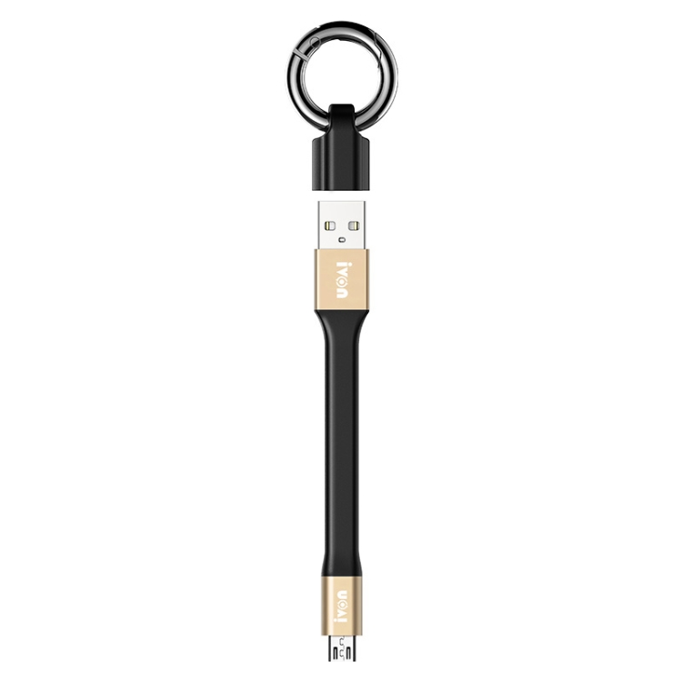 

IVON CA90 3.1A Max USB to Micro USB Portable Data Cable with Ring, Length: 14.5cm (Champagne Gold)