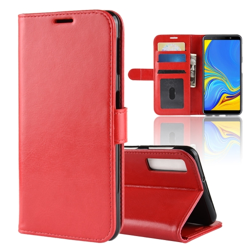 

R64 Texture Single Fold Horizontal Flip Leather Case for Galaxy A7 (2018), with Holder & Card Slots & Wallet(Red)