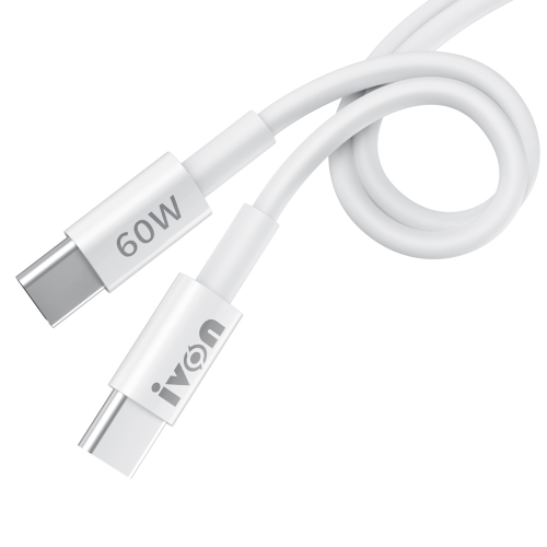 IVON CA203 60W PD USB-C / Type-C to USB-C / Type-C Fast Charging Data Cable, Cable Length: 1m