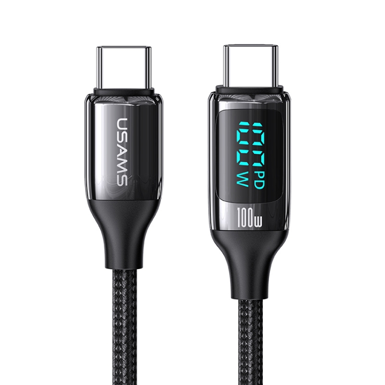 

USAMS US-SJ558 U78 USB-C / Type-C to USB-C / Type-C PD100W Fast Charge Digital Data Cable, Cable Length: 2m (Black)
