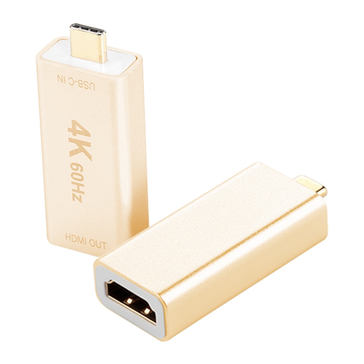 

USB-C / Type-C Male to HDMI Female Aluminum-magnesium Alloy Adapter (Gold)
