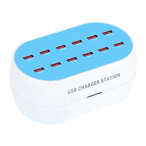 

830-12 120W 12 USB Ports Multifunction Smart Charger Station AC100-240V, US Plug(White)