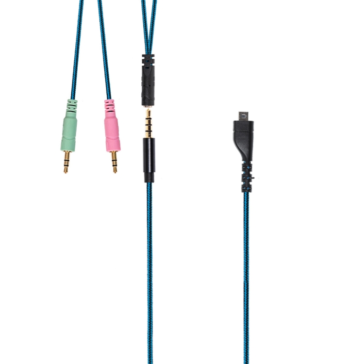 

ZS0158 Straight Plug + Adapter Cable Gaming Headset Audio Cable for SteelSeries Arctis 3 / 5 / 7 (Blue)