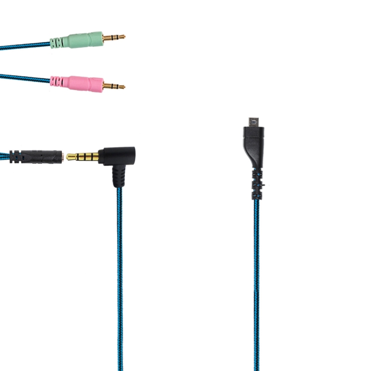 

ZS0158 Elbow Plug + Adapter Cable Gaming Headset Audio Cable for SteelSeries Arctis 3 / 5 / 7 (Blue)