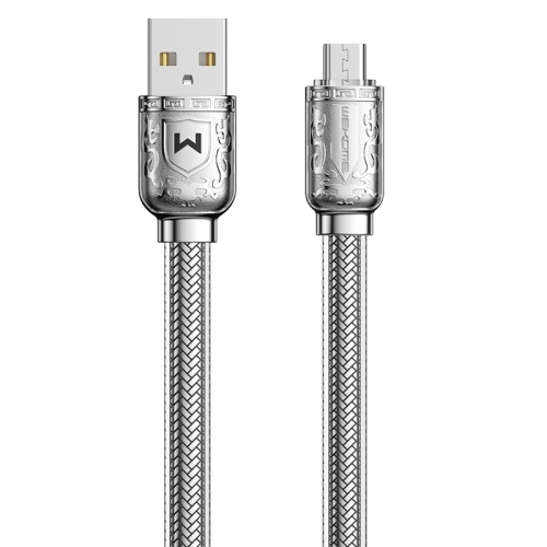 

WK WDC-177 6A USB to Micro USB Platinum Fast Charge Data Cable, Length 1m (Silver)