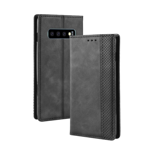 

Magnetic Buckle Retro Crazy Horse Texture Horizontal Flip Leather Case for Galaxy S10 (5G), with Holder & Card Slots & Photo Frame(Black)