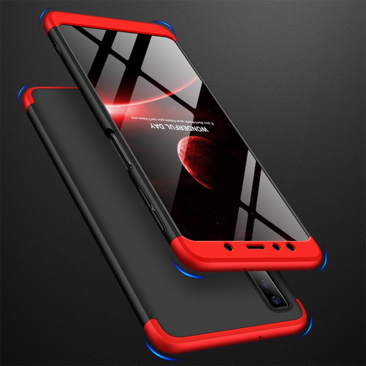 

GKK Three Stage Splicing Full Coverage PC Case for Samsung Galaxy A7 (2018) (Black Red)
