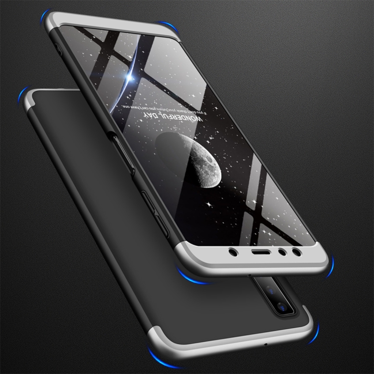 

GKK Three Stage Splicing Full Coverage PC Case for Samsung Galaxy A7 (2018) (Black Silver)