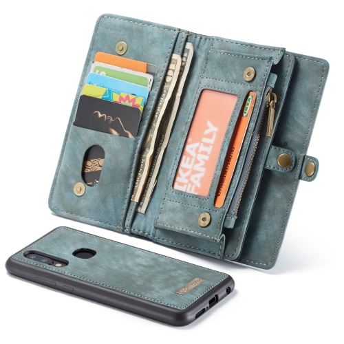 

CaseMe-008 Detachable Multifunctional Retro Frosted Horizontal Flip Leather Case for Galaxy A40, with Card Slot & Holder & Zipper Wallet & Photo Frame(Blue)