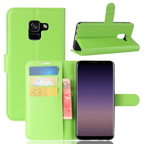 

For Galaxy A8 (2018) Litchi Texture Horizontal Flip Leather Case with Holder & Card Slots & Wallet(Green)