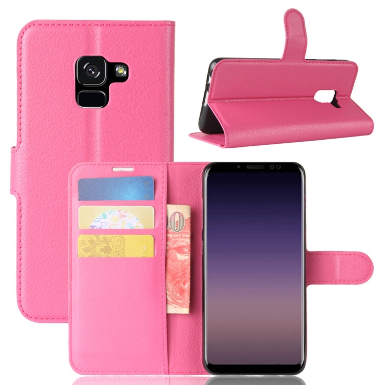 For Galaxy A8 (2018) Litchi Texture Horizontal Flip Leather Case