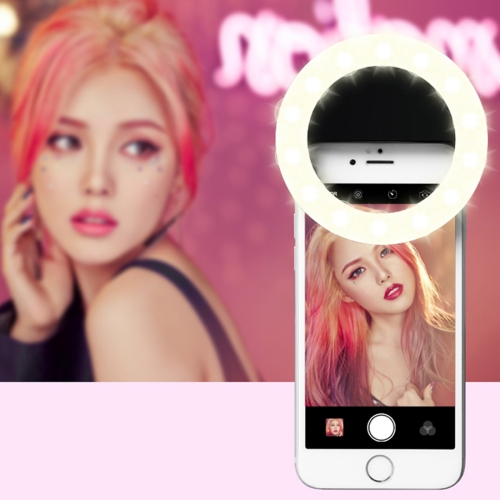 

RK14 Anchor Beauty Artifact 3 Levels of Brightness Selfie Flash Light with 33 LED Lights, For iPhone, Galaxy, Huawei, Xiaomi, LG, HTC and Other Smart Phones(Black)