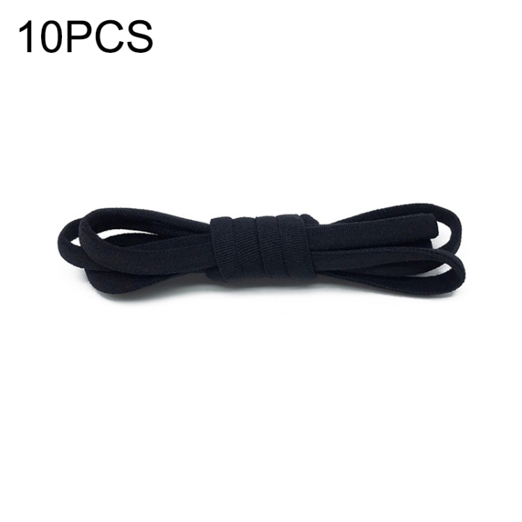 

10 PCS Stretch Spandex Non Binding Elastic Shoe Laces (Black)