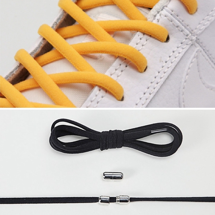 

10 Pairs Elastic Metal Buckle without Tying Shoelaces(Black)