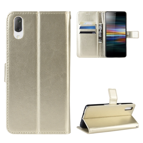 

Retro Crazy Horse Texture Horizontal Flip Leather Case for Sony Xperia L3, with Holder & Card Slots & Wallet & Lanyard (Gold)