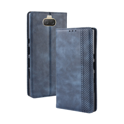 

Magnetic Buckle Retro Texture Horizontal Flip Leather Case for Sony Xperia 10 Plus, with Holder & Card Slots & Wallet (Blue)