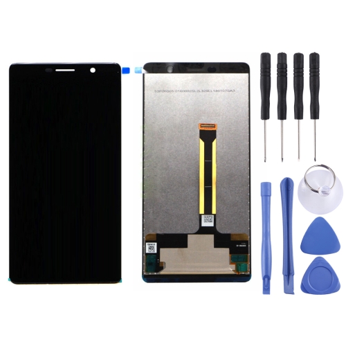LCD Screen and Digitizer Full Assembly for Nokia 7 Plus / E9 Plus(Black) solid color plastic battery back cover for nokia 225 black