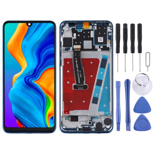 OEM LCD Screen for Huawei P30 Lite / Nova 4e (RAM 6G / High Version) Digitizer Full Assembly with Frame (Blue) 0 05w christmas pathway lights with 2v 140mah solar panel ip65 waterproof auto on off easy assembly solar candy cane lights