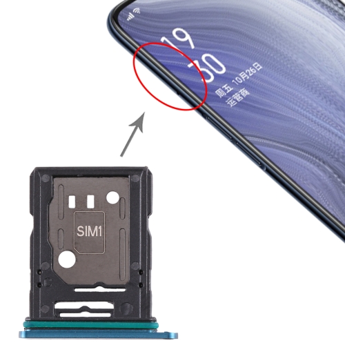 

For OPPO Reno 10x zoom SIM Card Tray + SIM Card Tray / Micro SD Card Tray (Blue)