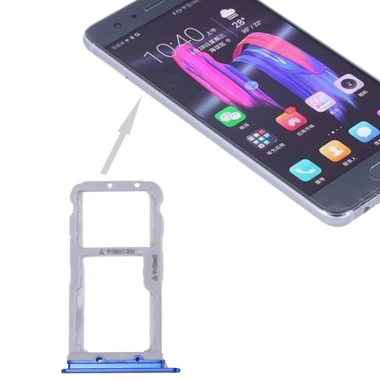 

For Huawei Honor 9 SIM Card Tray & SIM / Micro SD Card Tray(Blue)