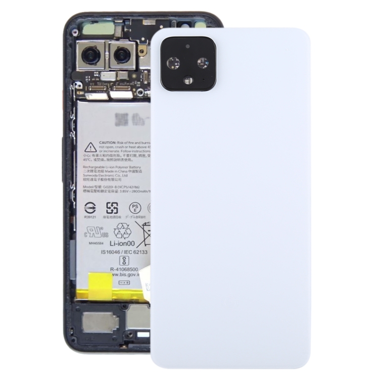 

Battery Back Cover with Camera Lens Cover for Google Pixel 4(White)