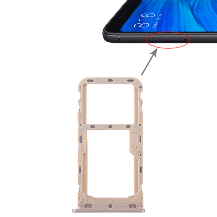 

2 SIM Card Tray / Micro SD Card Tray for Xiaomi Redmi 5(Gold)