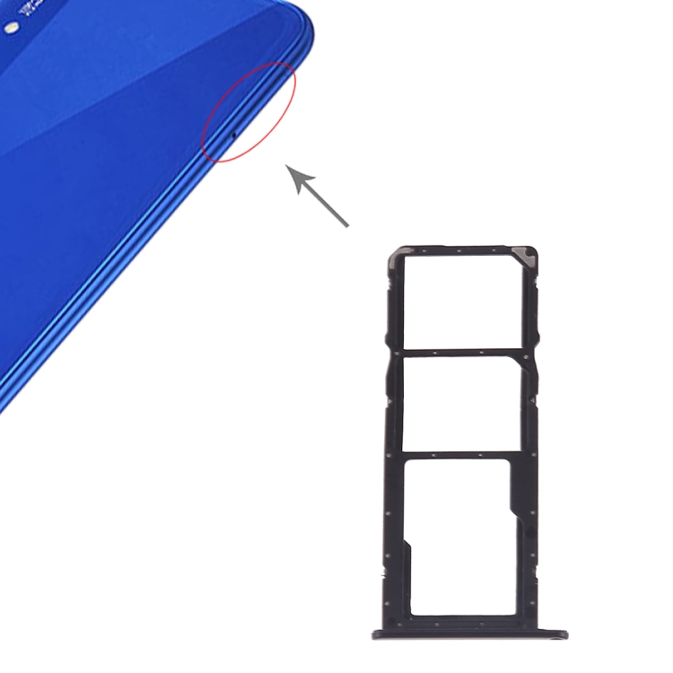

SIM Card Tray + SIM Card Tray + Micro SD Card for Huawei Honor Play 8A (Black)