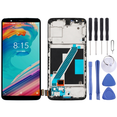 Black Cell Phone Replacement Parts LCD Screen and Digitizer Full Assembly with Frame for Oneplus 5T A5010 Color : Black