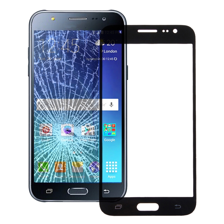 For Galaxy J7 J700 Front Screen Outer Glass Lens (Black)