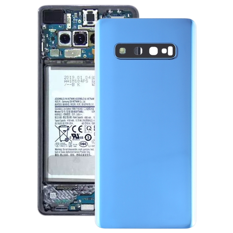 

For Galaxy S10+ Battery Back Cover with Camera Lens (Blue)
