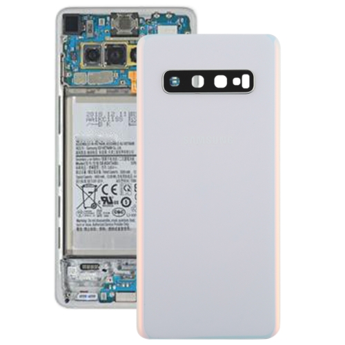 

For Galaxy S10 Battery Back Cover with Camera Lens (White)